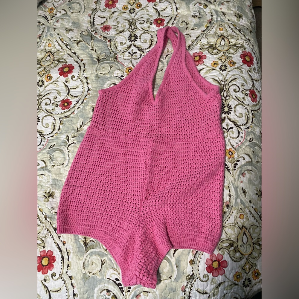 Free People Beach Pink Knit Shrug Sweater